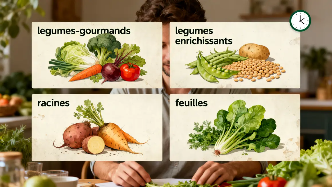 Tableau categories legumes rotation potagere cycle durée
