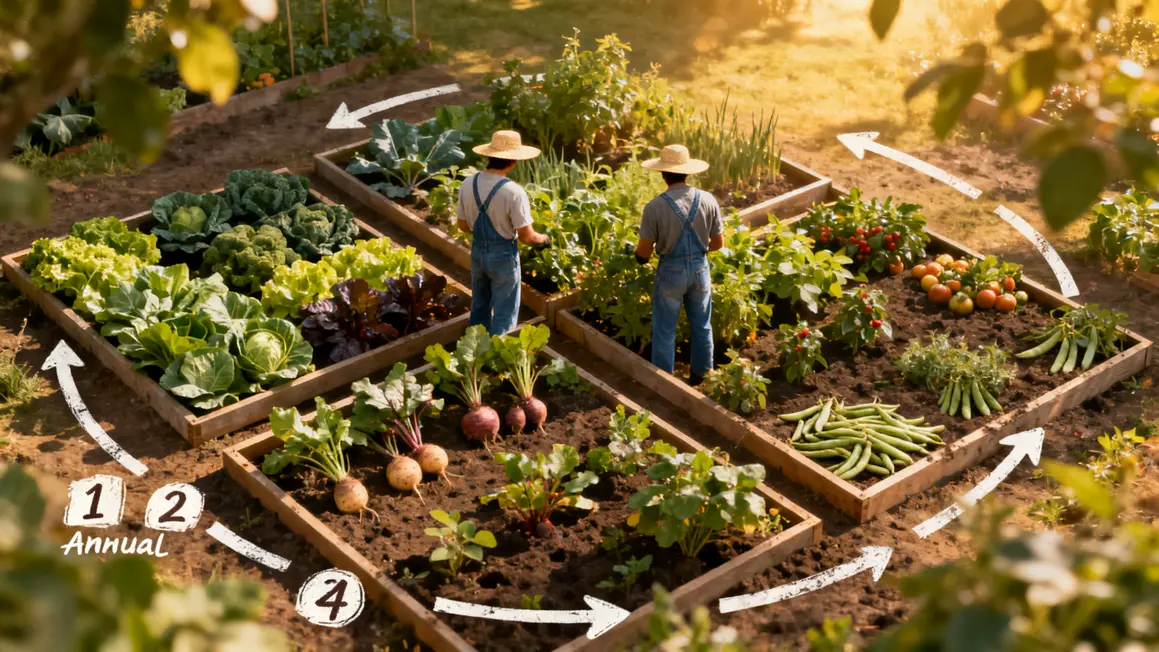 Schéma rotation potagere alternance legumes-zones