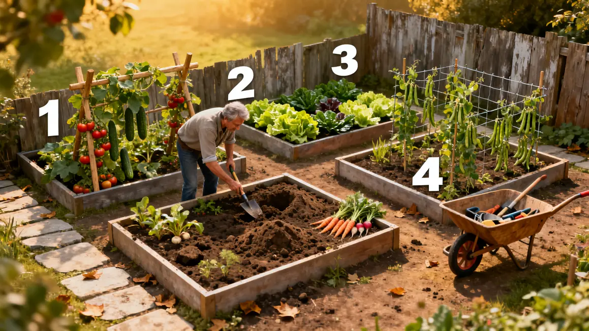 tableau rotation potagere sur 4 ans legumes fruits feuilles racines legumineuses