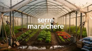 serre maraichere typique structure acier bache transparente horticulture organisation