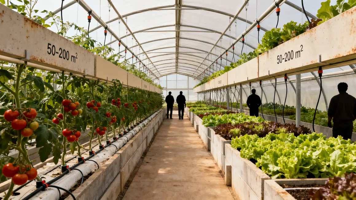 serre maraichere tunnel interieur irrigation tomates salades
