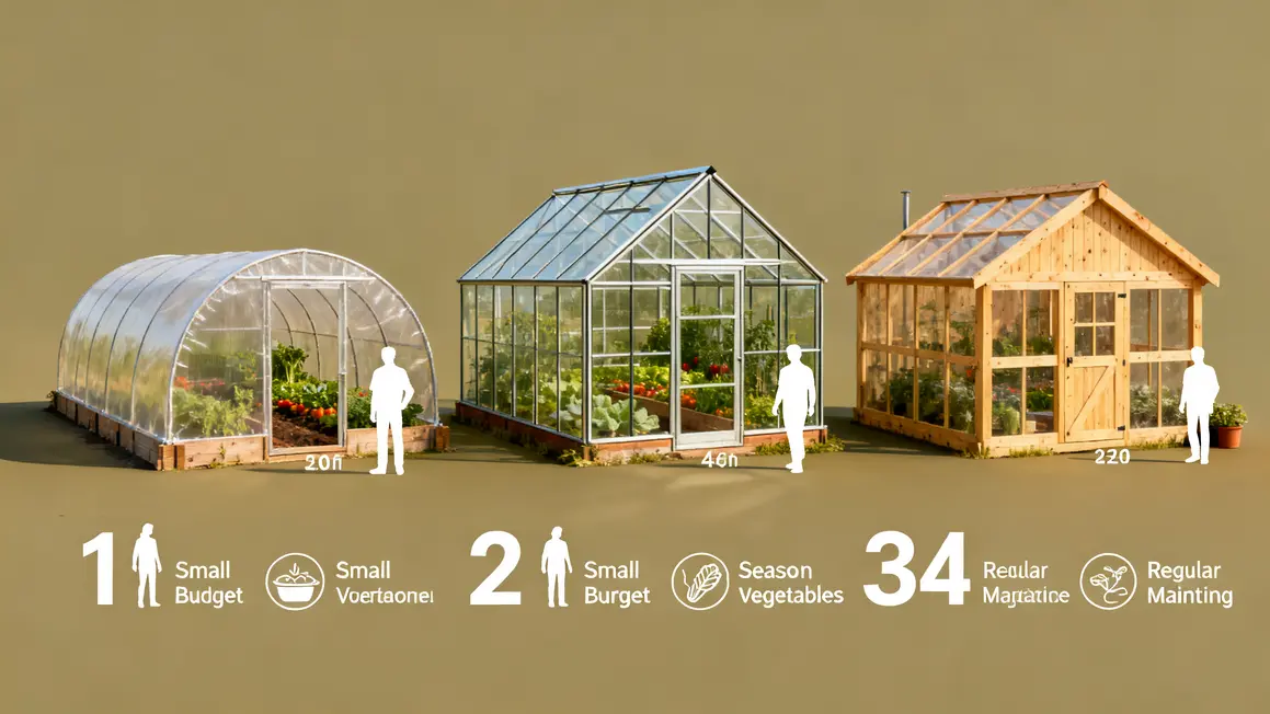 Comparaison serre maraichere tunnel verre bois taille budget