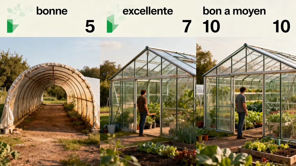 tableau serres tunnel verre polycarbonate