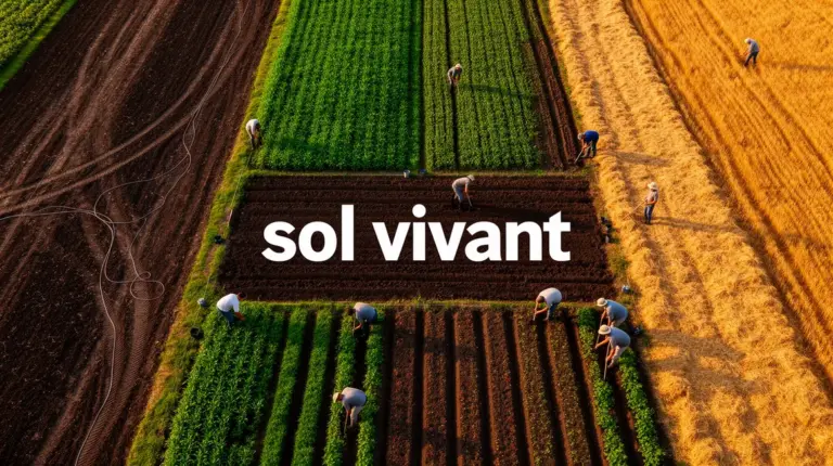 Sol vivant vue aérienne champ parcelles colorées