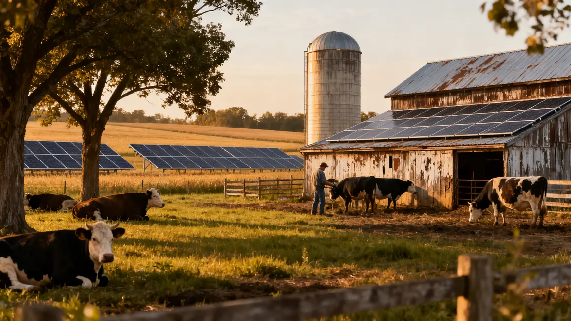 ferme panneaux solaires vaches ombrage en 2026