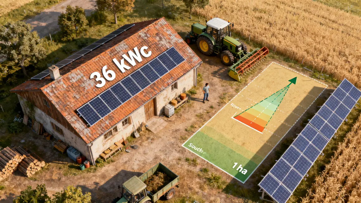 solaire a la ferme faisabilite surfaces toiture terrain panneaux