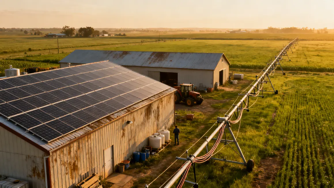 solaire a la ferme batiment agricole panneaux solaires systeme irrigation