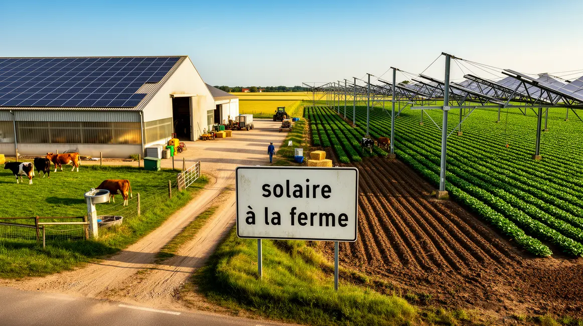 solaire a la ferme vue panoramique ferme moderne panneaux solaires