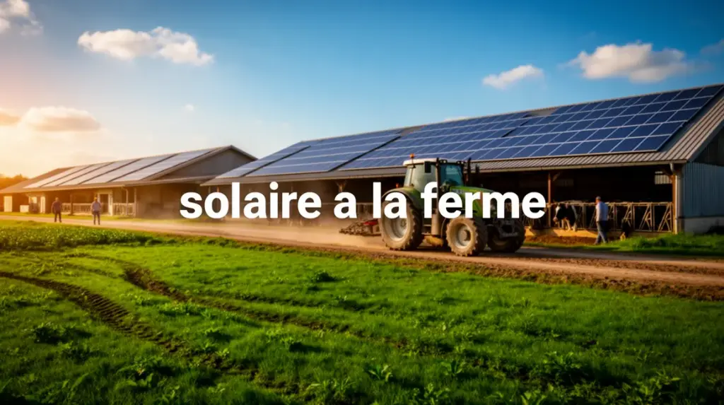ferme avec panneaux solaires et tracteur solaire a la ferme