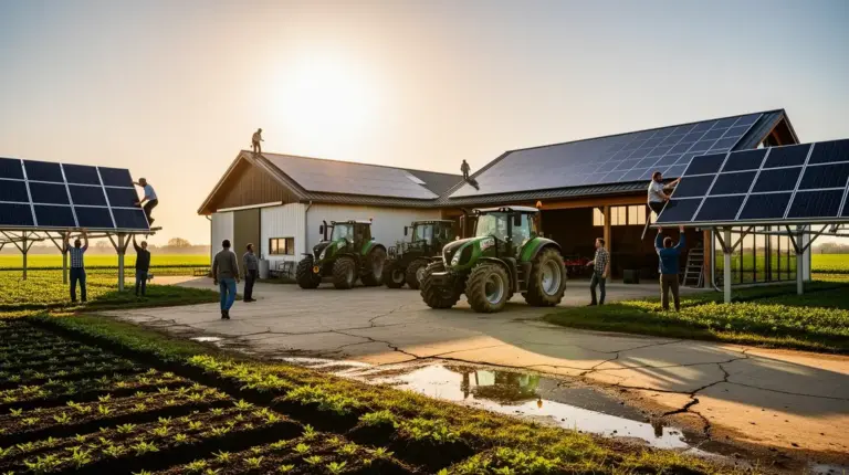 Toits agricoles photovoltaïques, soleil, agriculteurs, solaire à la ferme