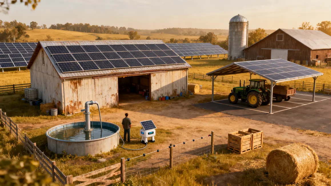 solaire a la ferme photo ferme equipements solaires hangar pompe ombriere centrale au sol