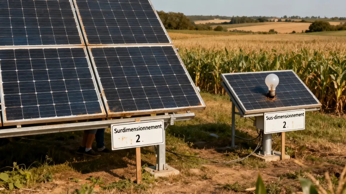 installation solaire agricole surdimensionnee sous-dimensionnee