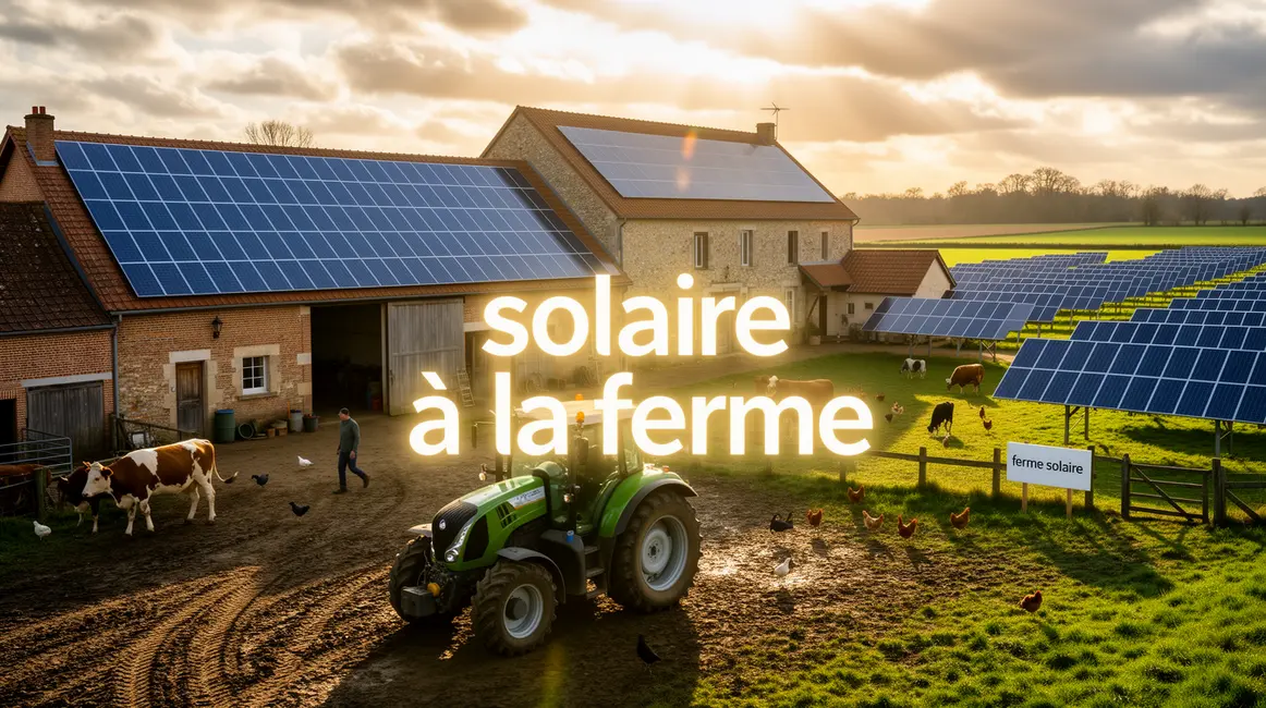 Ferme avec panneaux solaires transition énergétique
