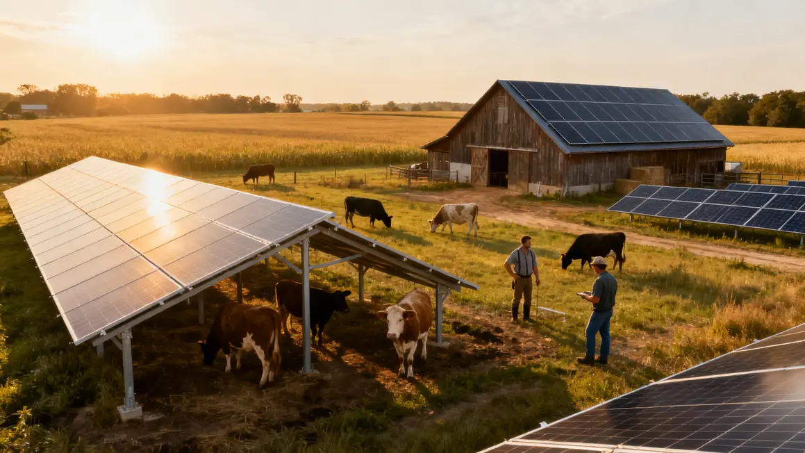 ferme rurale panneaux solaires toitures et sol