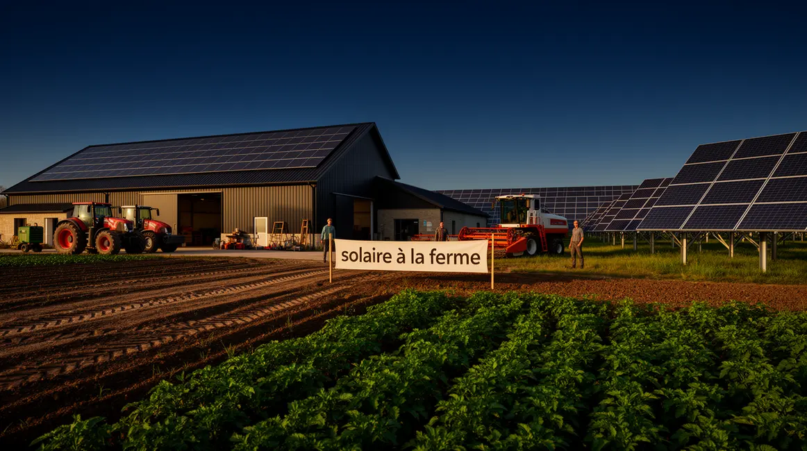 installation de panneaux solaires sur ferme agricole moderne