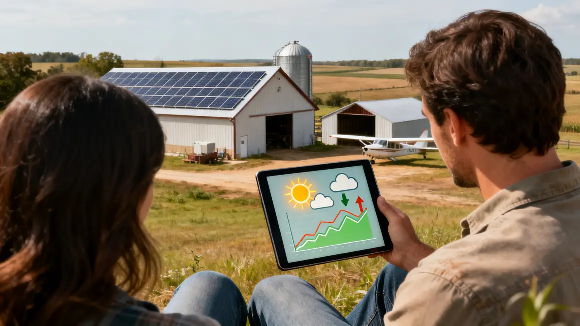 Ferme panneaux solaires analyse besoins énergétiques