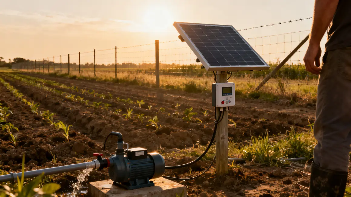 parcelle agricole pompe solaire cloture automatisee