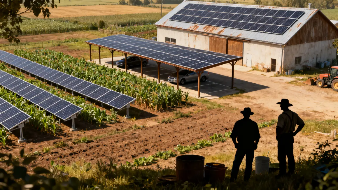 divers types panneaux solaires exploitation agricole
