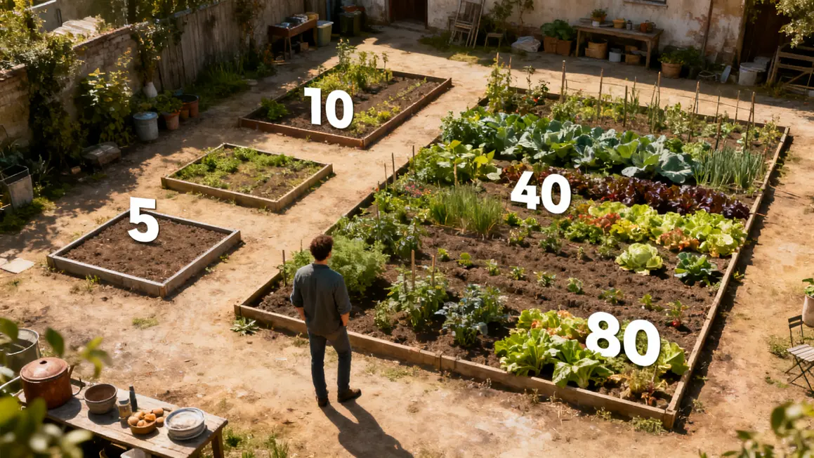 Tableau photoréaliste superficies potager 5 10 40 60 80