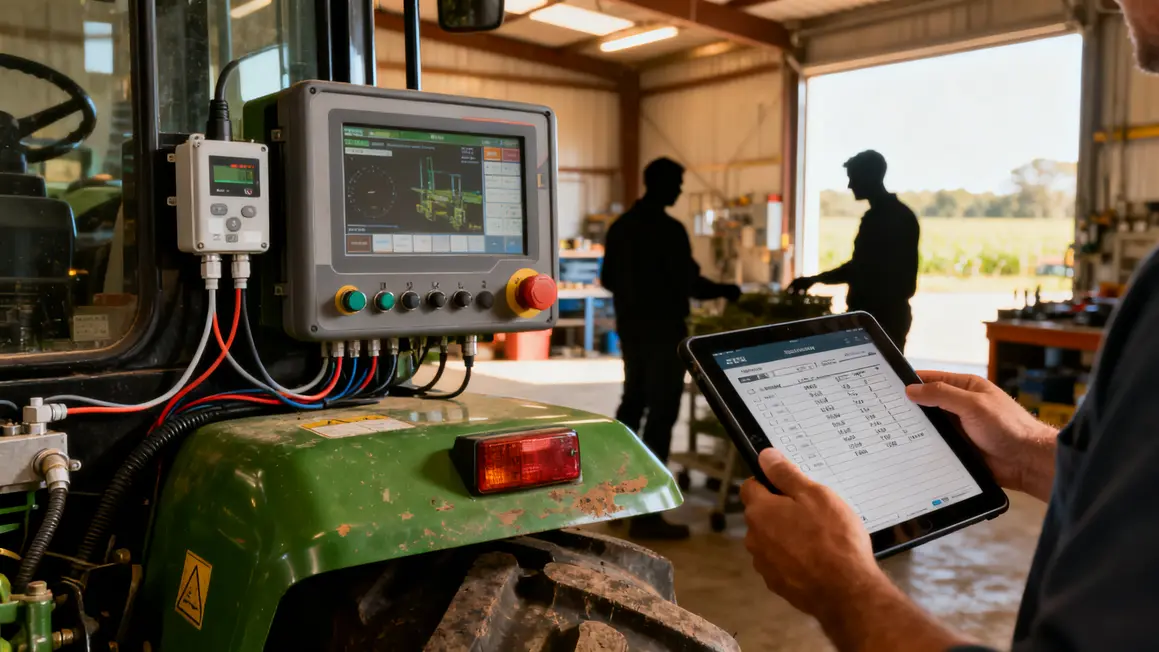 capteurs connectés et carnet numérique sur matériel agricole