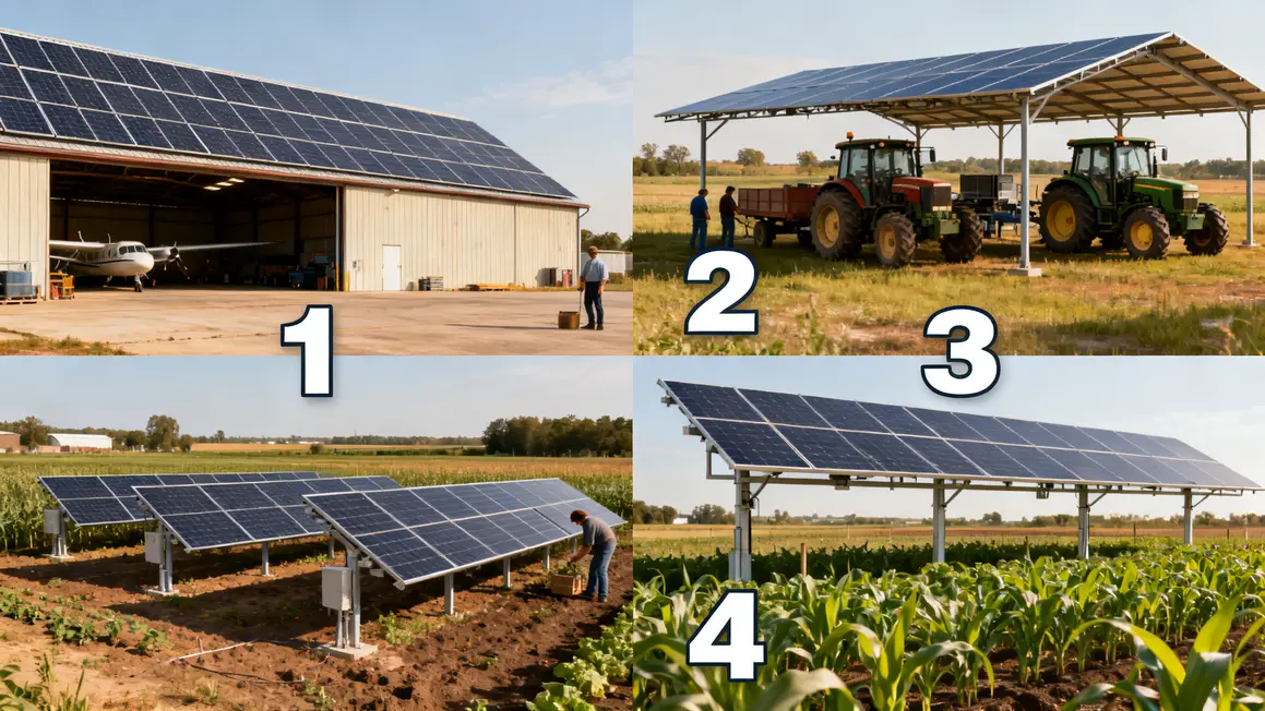 différentes installations solaires agricoles