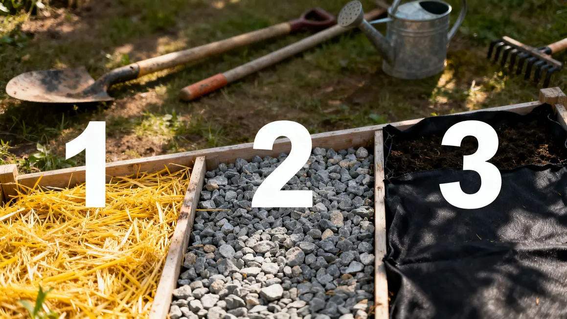 tableau parcelles potager trois types de paillages