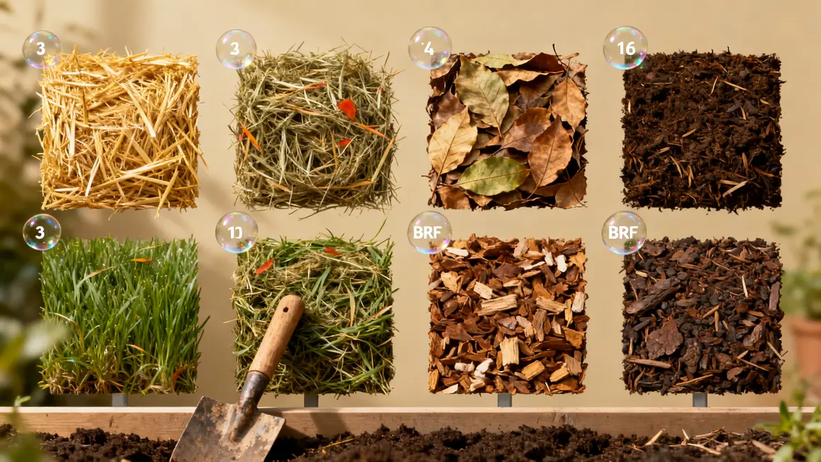 comparatif visuel paillis potager paille brf mineral