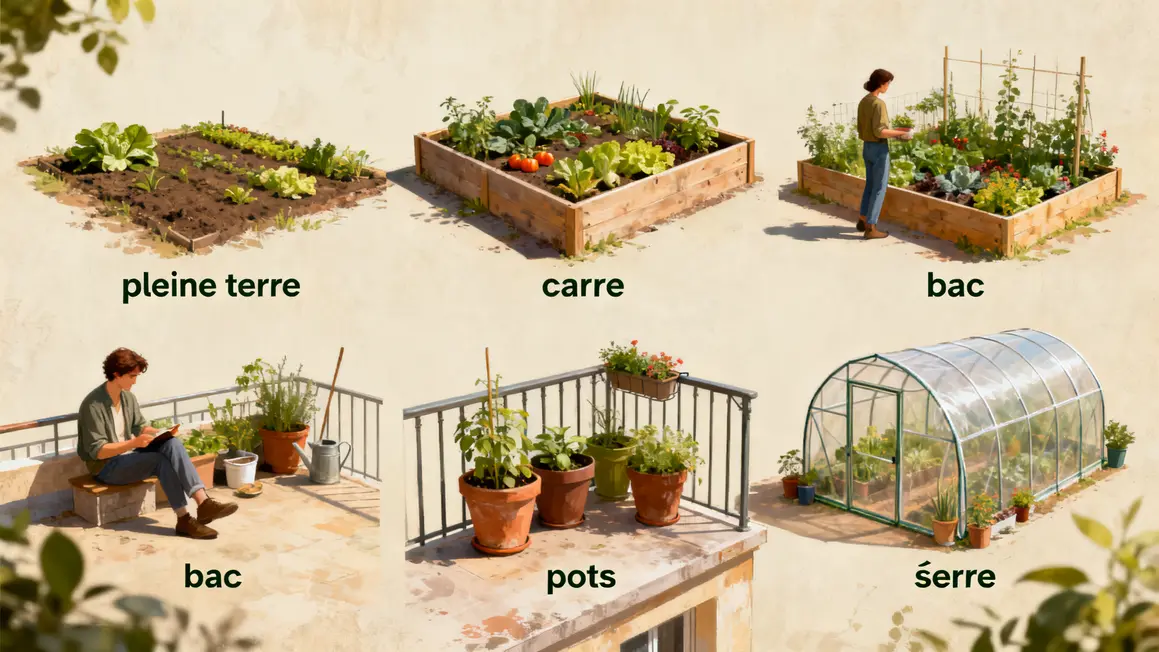 Illustration des differents potagers etiquetes