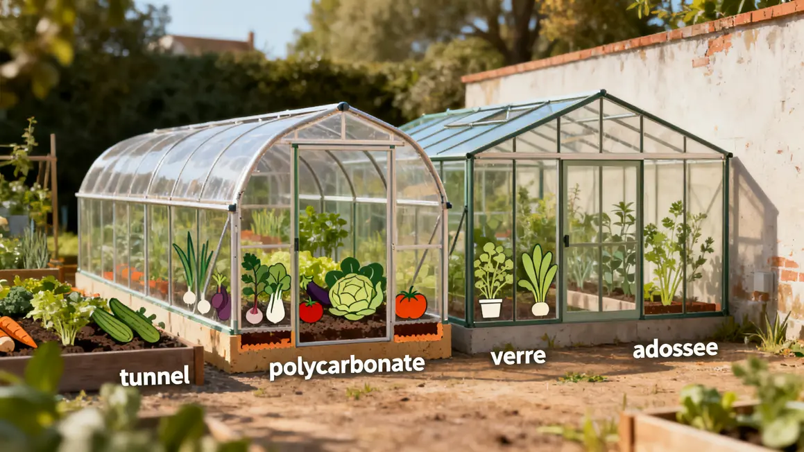 comparatif serres maraichere tunnel polycarbonate verre adossee 2026