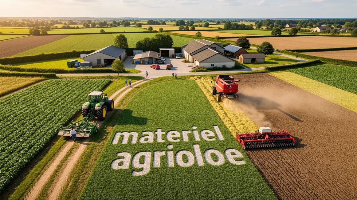 exploitation avec machines agricoles modernes utilisation