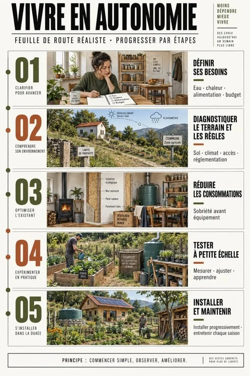 Feuille de route en cinq étapes pour vivre en autonomie