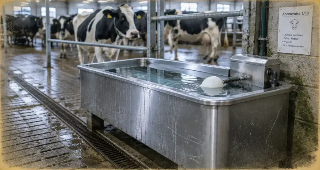 Abreuvoirs vaches en stabulation : dimensionné pour 10 vaches