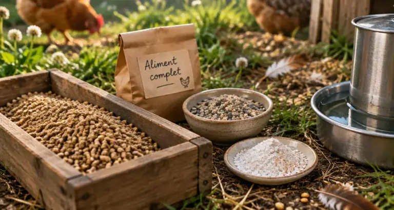 Alimentation poule pondeuse : granulés, grit et eau fraîche pour une ponte régulière