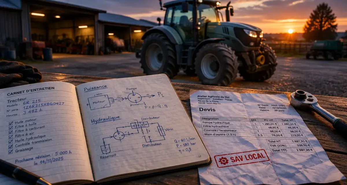 Marque tracteur : carnet d’entretien et SAV local, tracteur