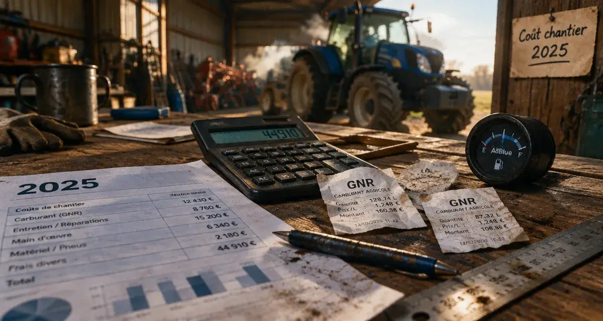 Tarif prestation travaux agricole 2025, calcul coût chantier