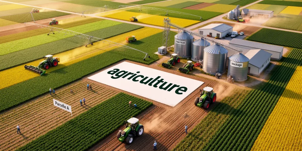 Vue aérienne agriculture moderne options rentabilité