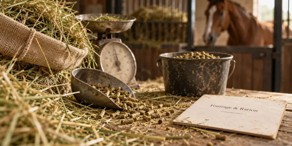 Alimentation cheval : peser le foin avant d’ajouter des granulés