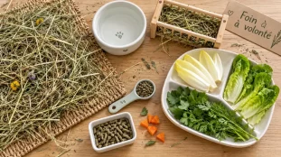 Alimentation lapin : foin à volonté, eau et verdure