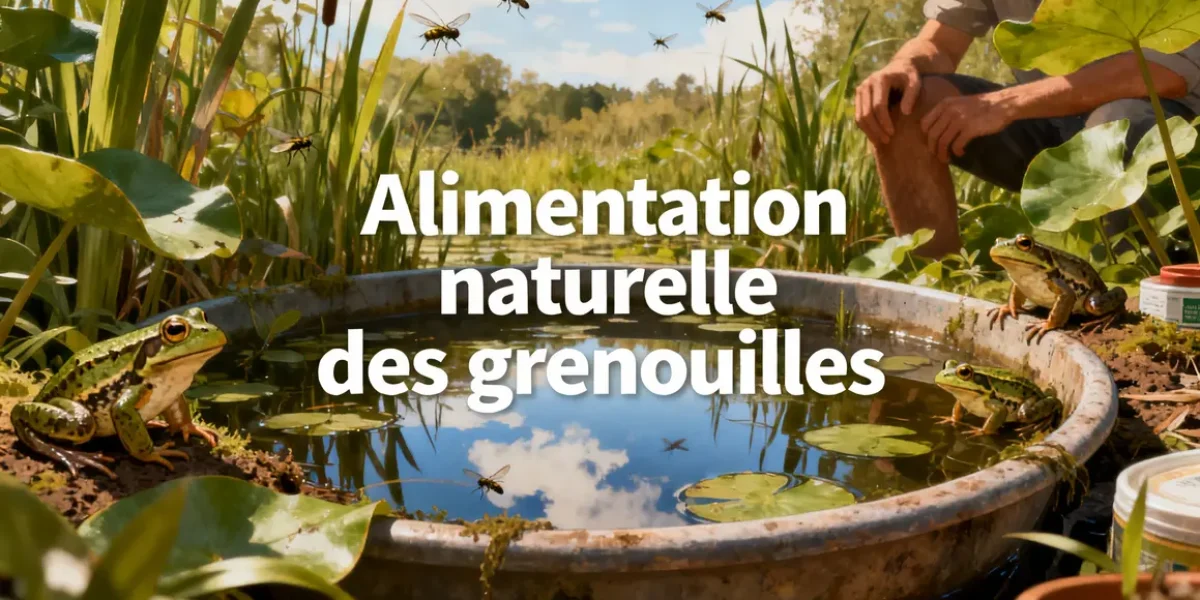 Grenouilles bassin alimentation naturelle illustration végétalisée