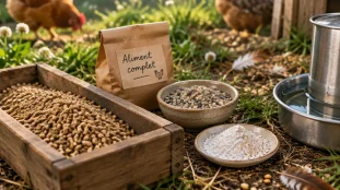 Alimentation poule pondeuse : granulés, grit et eau fraîche pour une ponte régulière