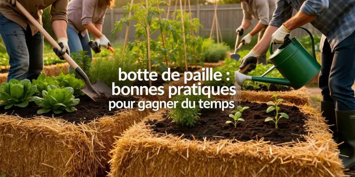 bottes de paille au potager jardiniers outils productivité