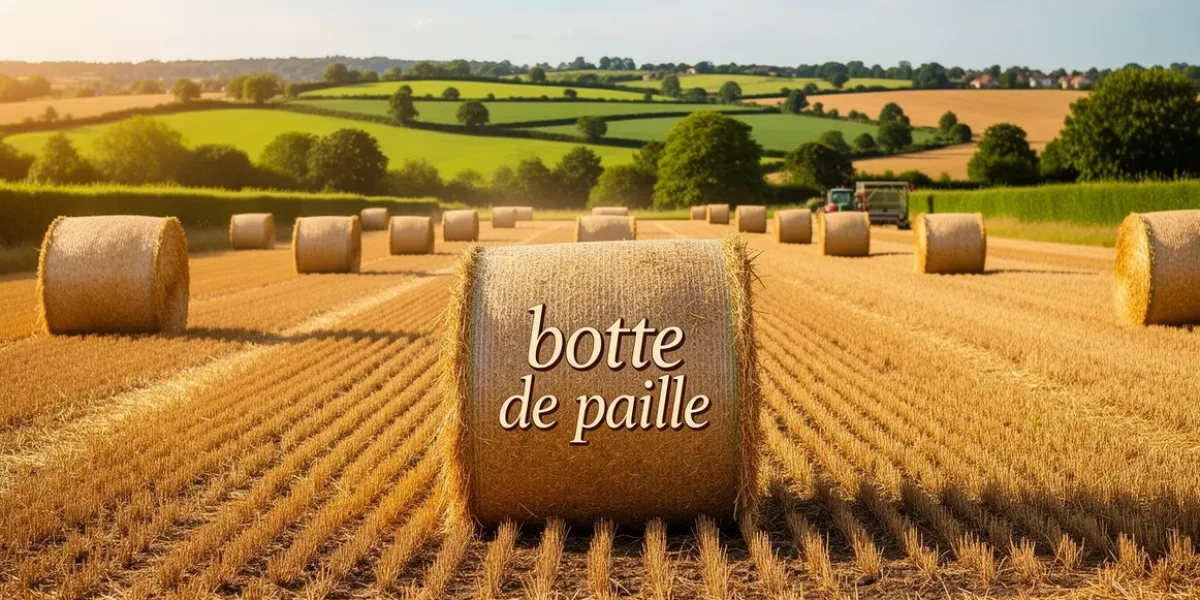 Bottes de paille formats divers champ agricole