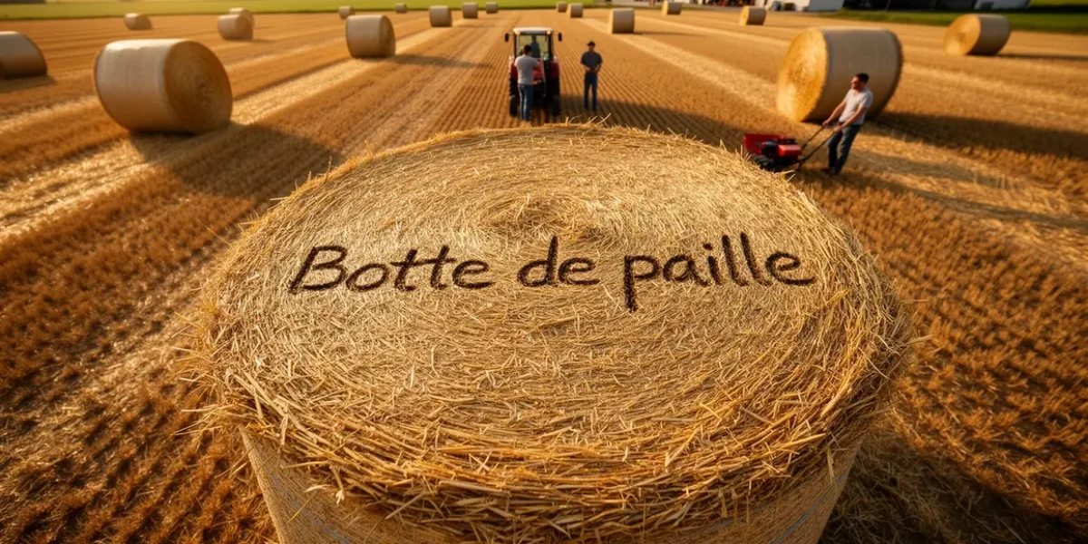 botte de paille dans champ agricole
