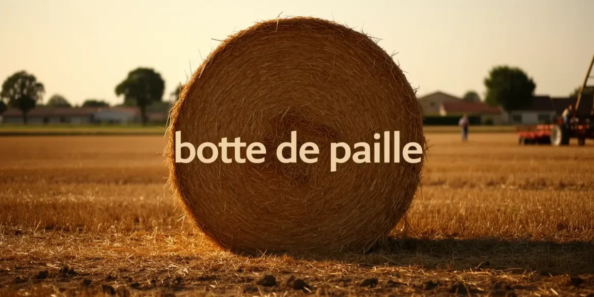 vue photorealiste d'une botte de paille dans un champ rural