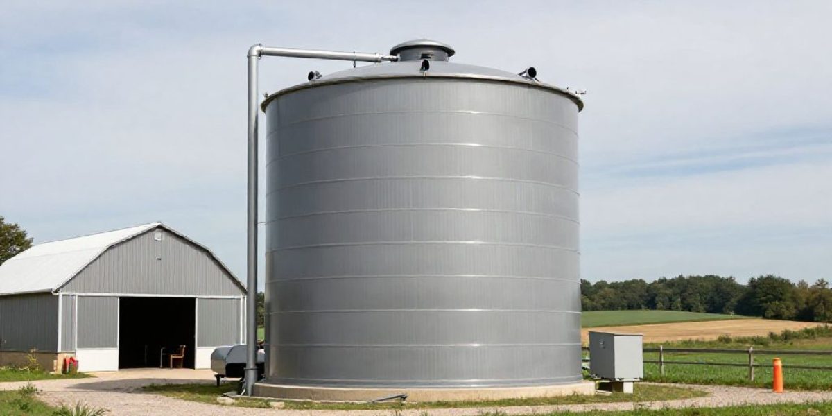 citerne agricole de stockage dans une exploitation