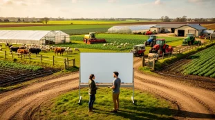 Vue exploitation agricole, tableau comment choisir agriculture sans se tromper