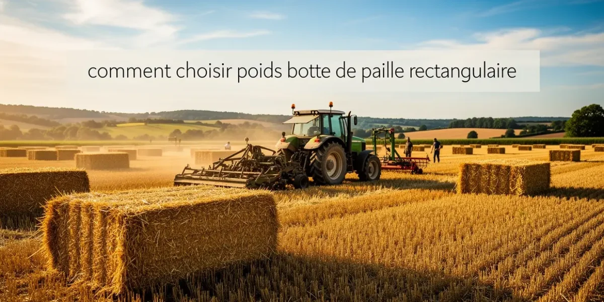 choisir poids botte de paille rectangulaire sur champ paysage agricole