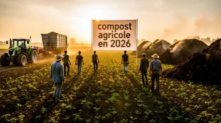 compost agricole 2026 champ machines piles de compost