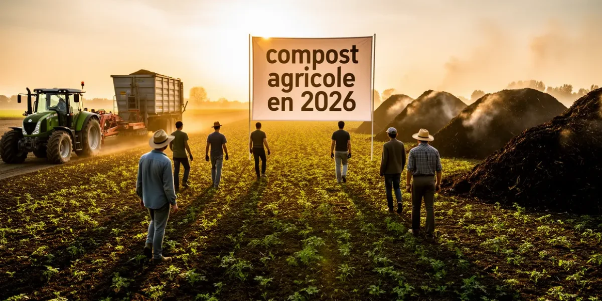 compost agricole 2026 champ machines piles de compost