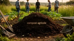 grand tas compost agricole nature outils